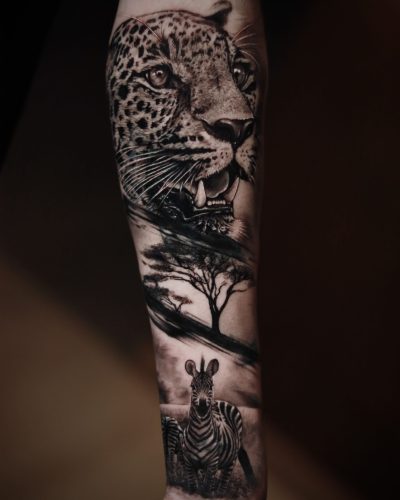 cover up tattoo jaguar