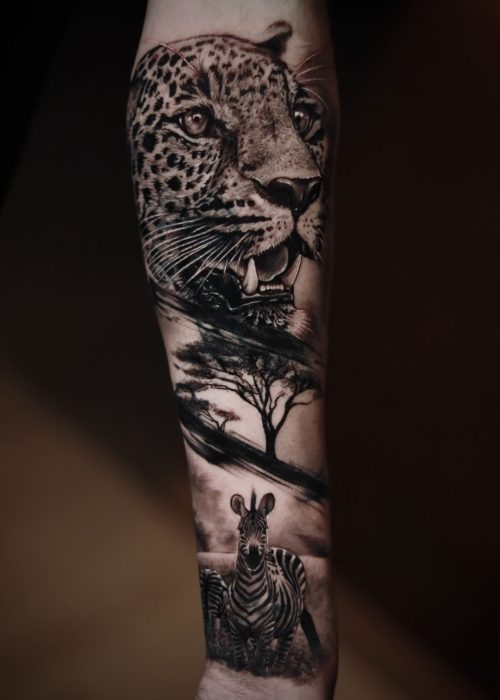 cover up tattoo jaguar