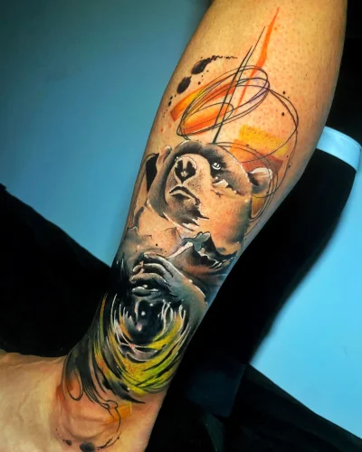 tatuajes cover up en la pierna