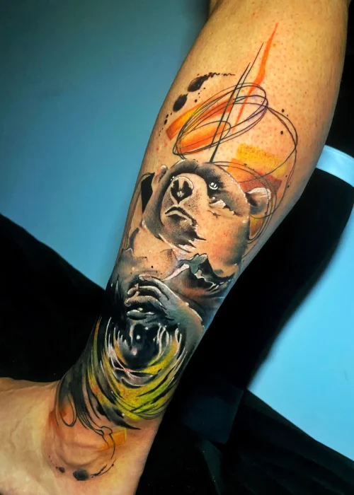 tatuajes cover up en la pierna
