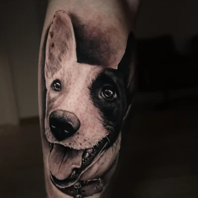 Tatuaje de un perro realista